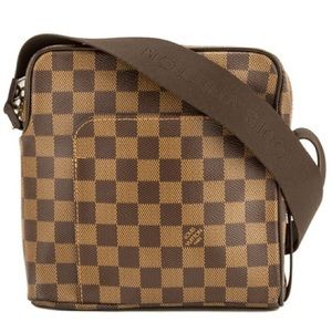 Olav Canvas Brown Damier Ebene Messenger Bag